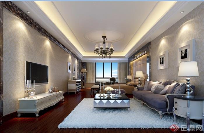 详细的完整住宅室内客厅装饰设计3d模型及效果图