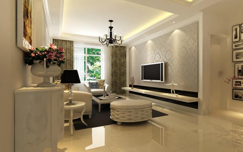 室内 住宅装修 欧式风格 现代欧式简洁温馨舒适家居客厅餐厅装饰设计